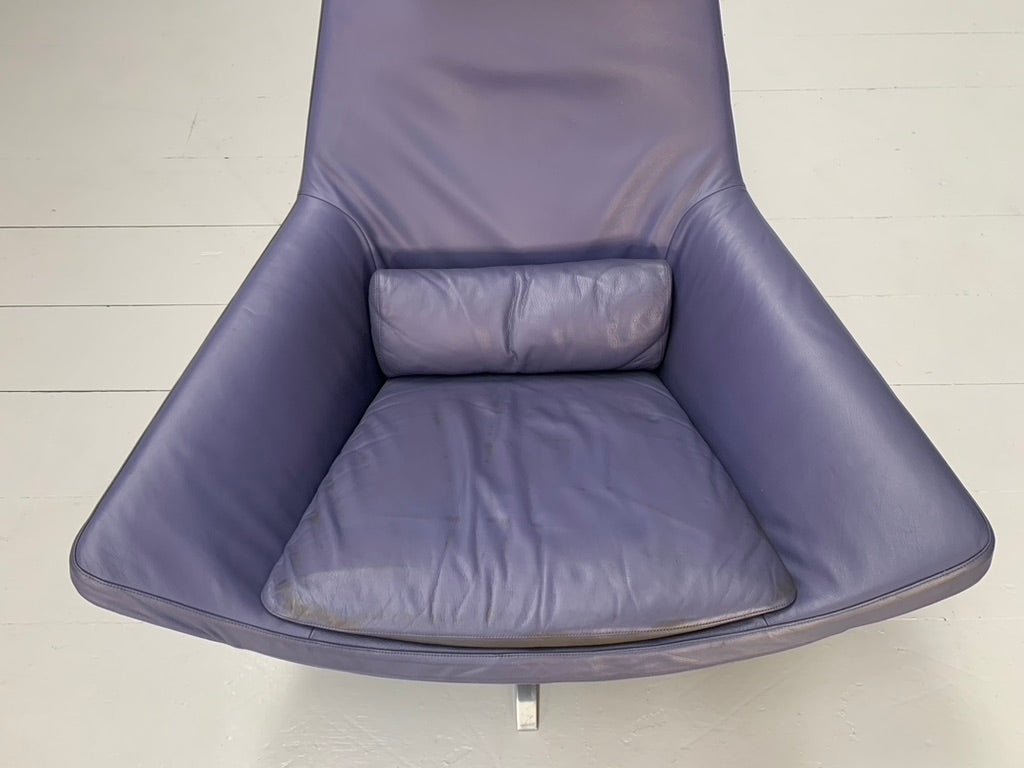 B&B Italia Metropolitan ME100 Armchair - In Blue Gamma Leather @ REHAUS
