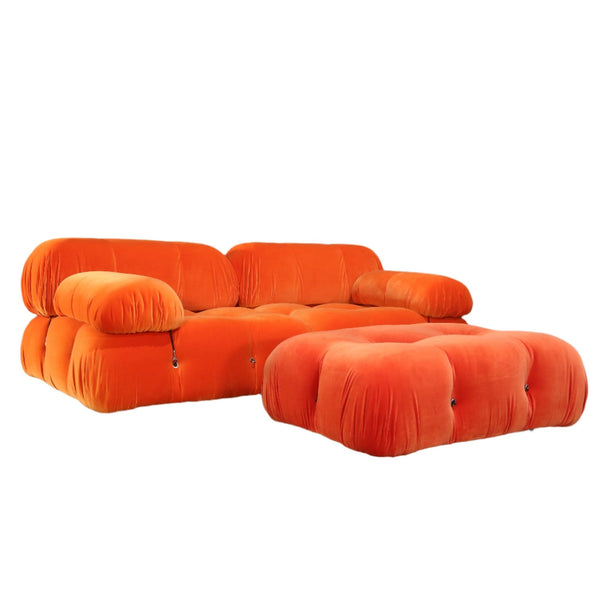 B&B Italia Orange Velvet Camaleonda Sofa by Mario Bellini @ REHAUS