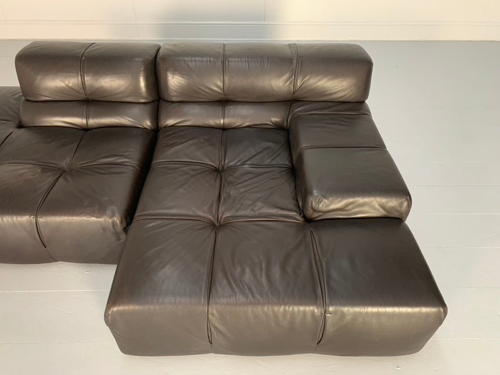 B&B Italia Tufty Time L - Shape Sofa - In Brown Leather @ REHAUS