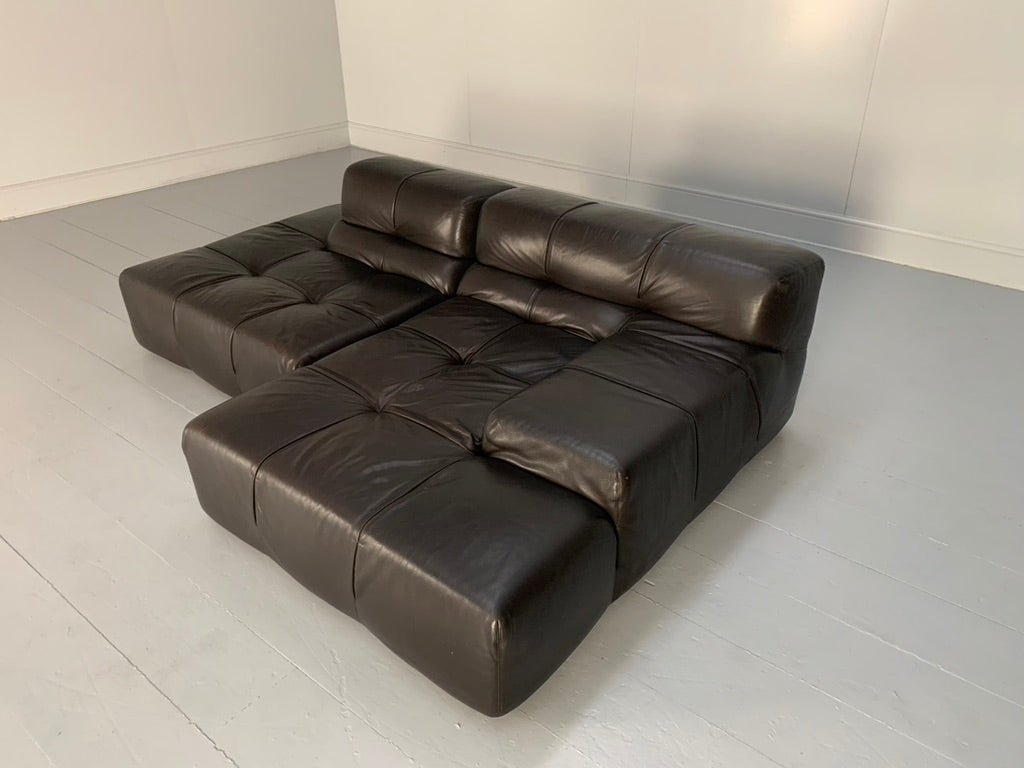 B&B Italia Tufty Time L - Shape Sofa - In Brown Leather @ REHAUS