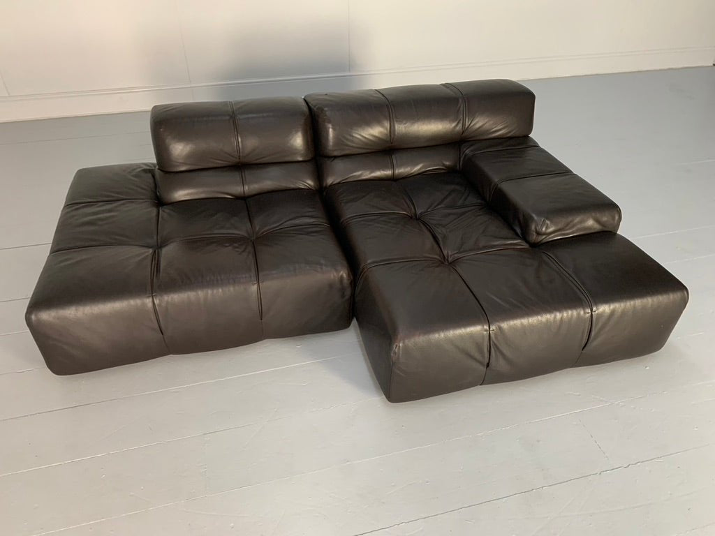 B&B Italia Tufty Time L - Shape Sofa - In Brown Leather @ REHAUS