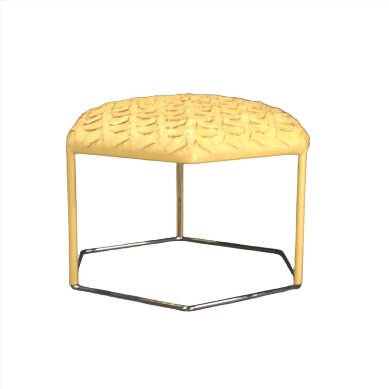 B&B Italia Yellow Leather Top Hive Stool - REHAUS - B&B Italia