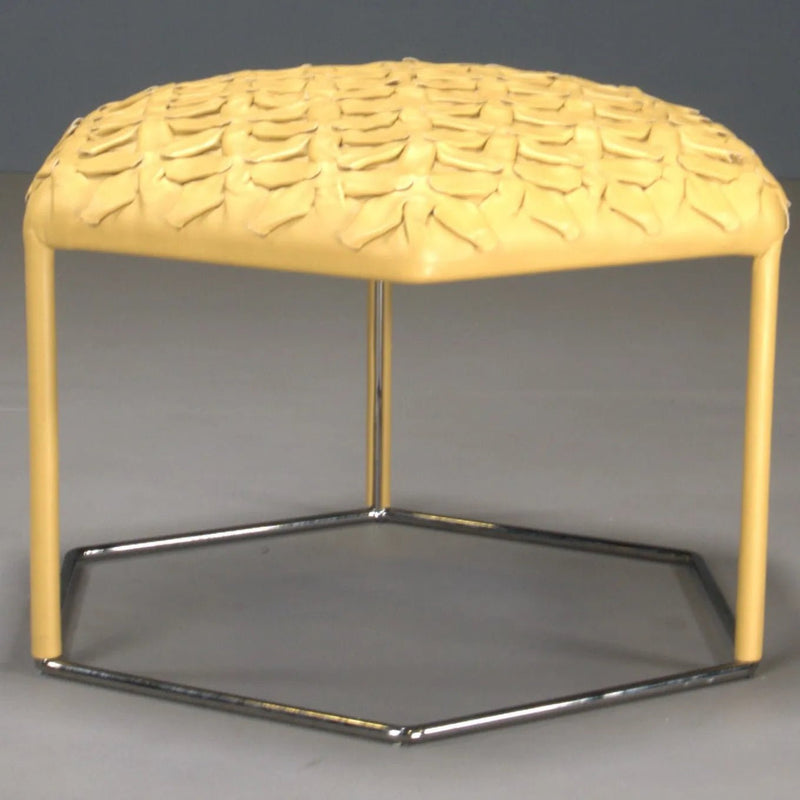 B&B Italia Yellow Leather Top Hive Stool - REHAUS - B&B Italia