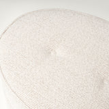 Beige Oval Vanity Fabric Stool With Wheels - REHAUS - Bespoke