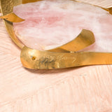 Belgium Marc D'haenens Pink Round Coffee Table, Quartz and Brass - REHAUS - Marc D'haenens