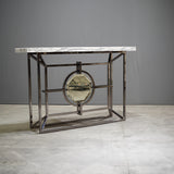 Bespoke Arabescato Corchia White Marble Top Console Table with Plated Steel Base - REHAUS - Bespoke