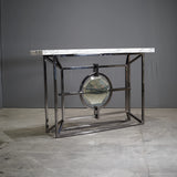 Bespoke Arabescato Corchia White Marble Top Console Table with Plated Steel Base - REHAUS - Bespoke