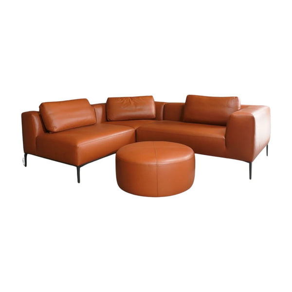 Bespoke Sedilia L - Sofa in Tan Leather and Bespoke Sedilia Leather Ottoman - REHAUS - Sedilia