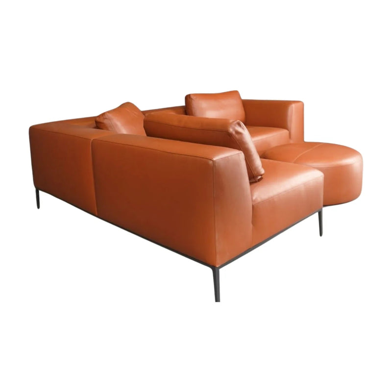 Bespoke Sedilia L - Sofa in Tan Leather and Bespoke Sedilia Leather Ottoman - REHAUS - Sedilia