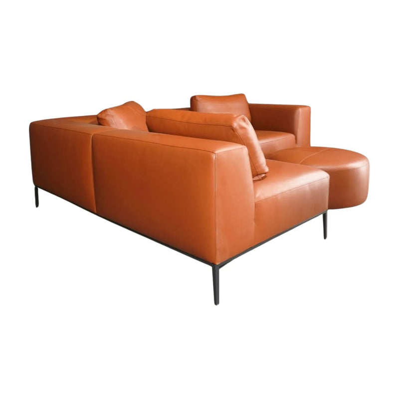 Bespoke Sedilia L - Sofa in Tan Leather and Bespoke Sedilia Leather Ottoman - REHAUS - Sedilia