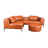 Bespoke Sedilia L - Sofa in Tan Leather and Bespoke Sedilia Leather Ottoman - REHAUS - Sedilia