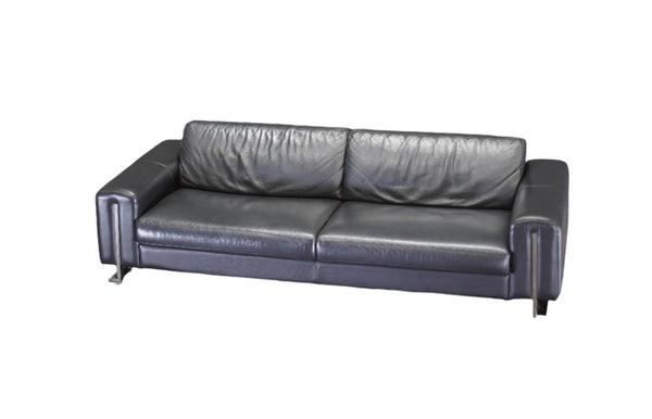 Black Leather Sofa by Roche Bobois - REHAUS - Roche Bobois