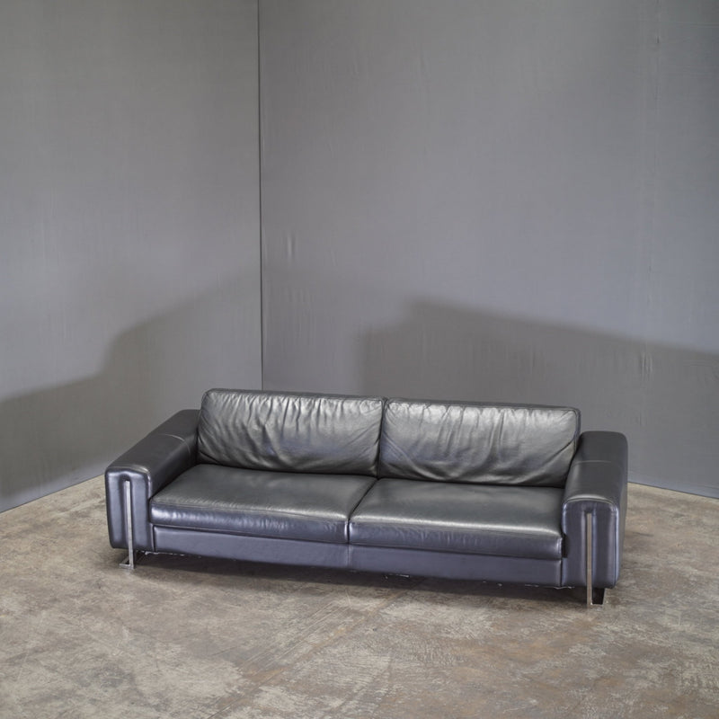 Black Leather Sofa by Roche Bobois - REHAUS - Roche Bobois