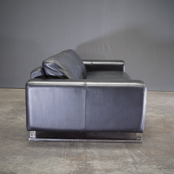 Black Leather Sofa by Roche Bobois - REHAUS - Roche Bobois