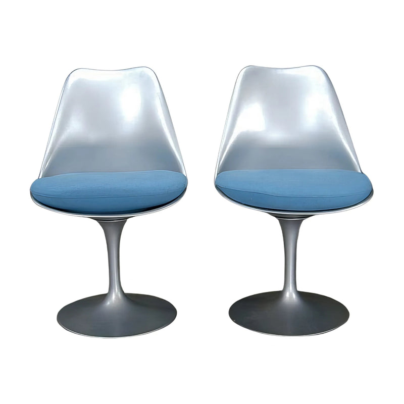 Blue Knoll Tulip Chair by Saarinen, Set of 2 - REHAUS - Knoll