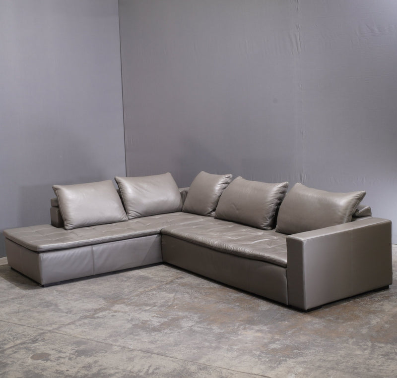 BoConcept Leather Mezzo Corner Chaise Sectional Sofa @ REHAUS