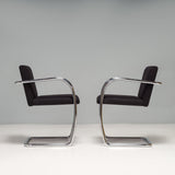 Brno Black Fabric Tubular Dining Chairs by Knoll, Set of 2 - REHAUS - Ludwig Mies van der Rohe