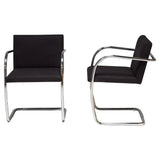 Brno Black Fabric Tubular Dining Chairs by Knoll, Set of 2 - REHAUS - Ludwig Mies van der Rohe