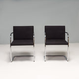 Brno Black Fabric Tubular Dining Chairs by Knoll, Set of 2 - REHAUS - Ludwig Mies van der Rohe