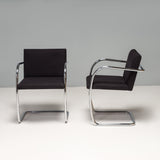 Brno Black Fabric Tubular Dining Chairs by Knoll, Set of 2 - REHAUS - Ludwig Mies van der Rohe