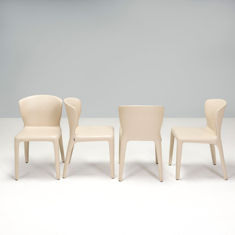 Cassina by Hannes Wettstein 367 Hola Cream Leather Dining Chairs, Set of 4 - REHAUS - Hannes Wettstein