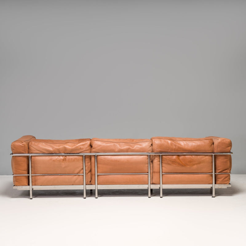 Cassina by Le Corbusier Tan Leather LC3 Grand Confort Three Seat Sofa - REHAUS - Le Corbusier