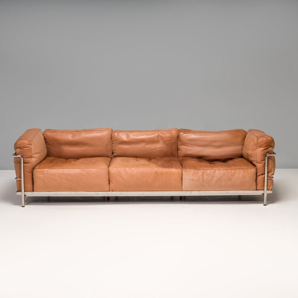 Cassina by Le Corbusier Tan Leather LC3 Grand Confort Three Seat Sofa - REHAUS - Le Corbusier