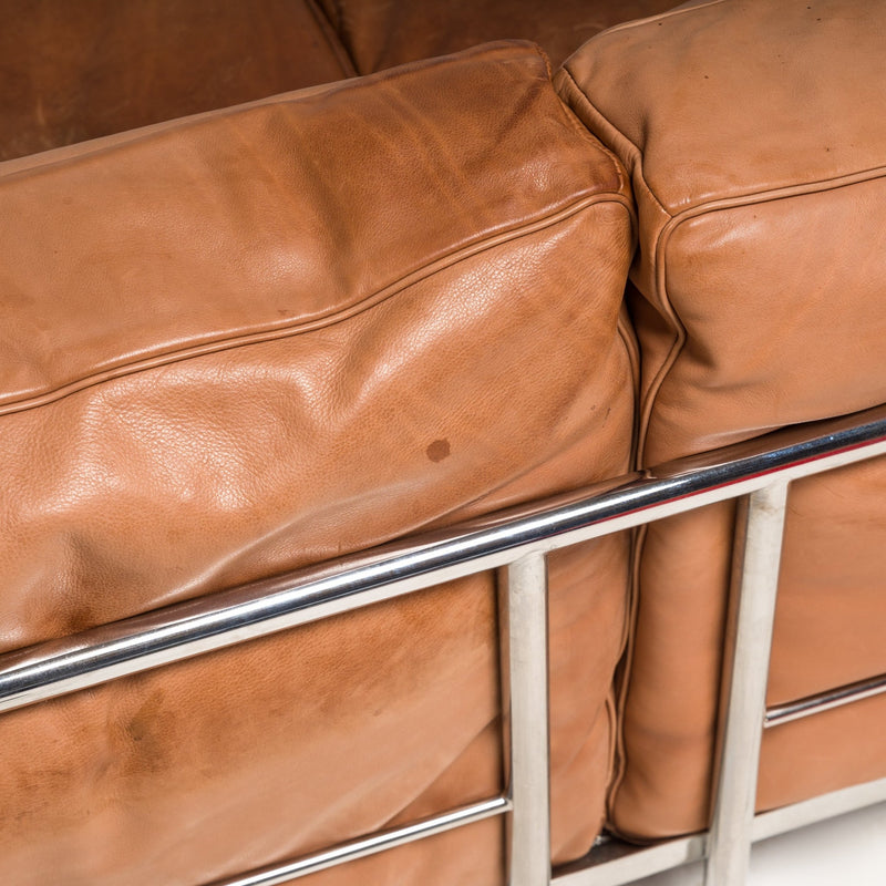 Cassina by Le Corbusier Tan Leather LC3 Grand Confort Three Seat Sofa - REHAUS - Le Corbusier