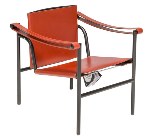 Cassina Le Corbusier, Pierre Jeanneret & Perriand Red Leather LC1 Armchair - REHAUS - Le Corbusier