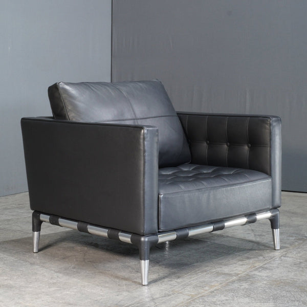 Cassina Privé Armchair in Black Leather by Philippe Starck @ REHAUS