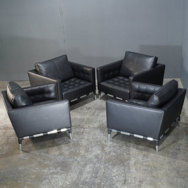 Cassina Privé Armchair in Black Leather by Philippe Starck @ REHAUS