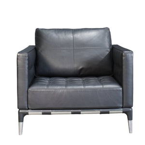 Cassina Privé Armchair in Black Leather by Philippe Starck @ REHAUS