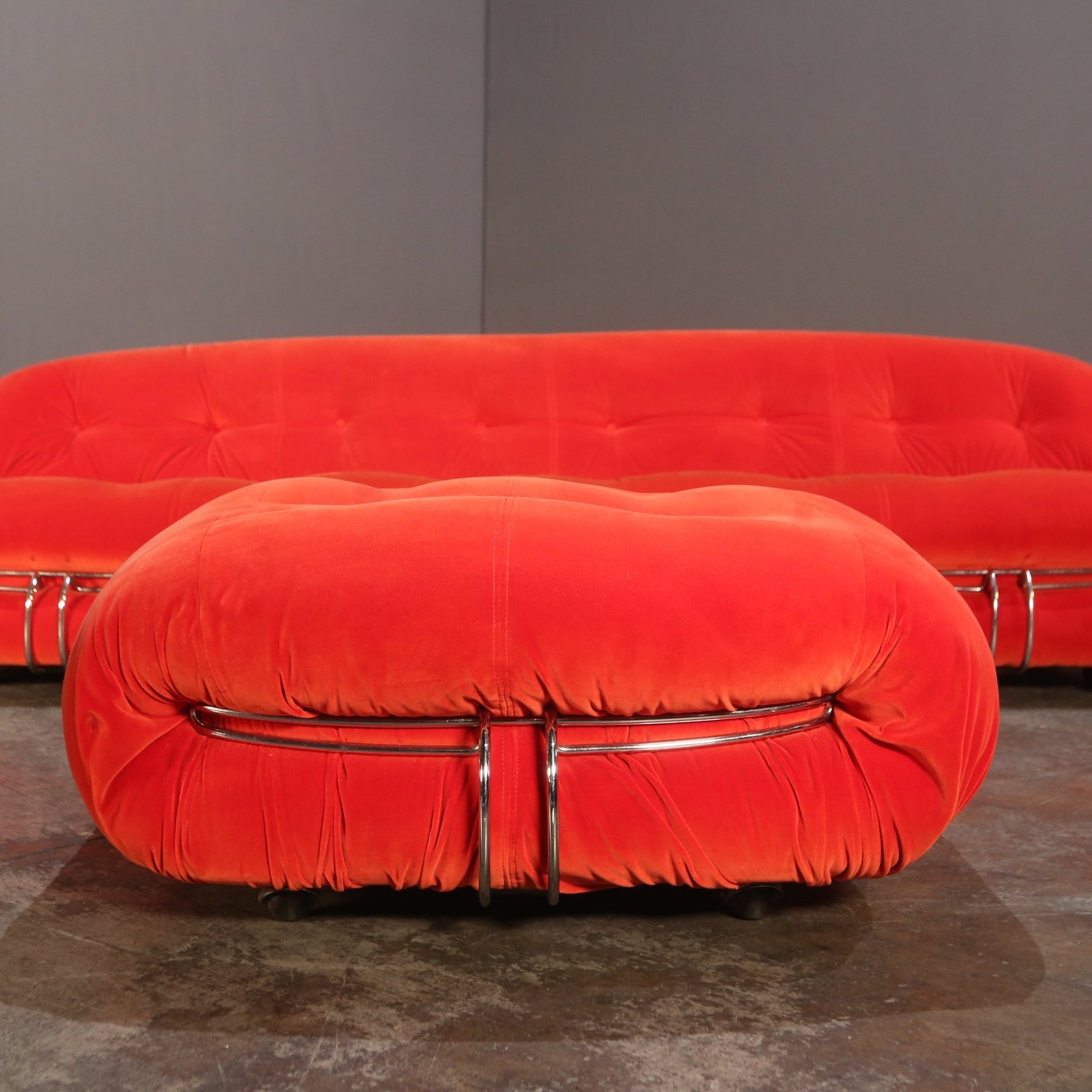 Cassina Soriana Three Seater Sofa and Ottoman by Afra & Tobia Scarpa @ REHAUS