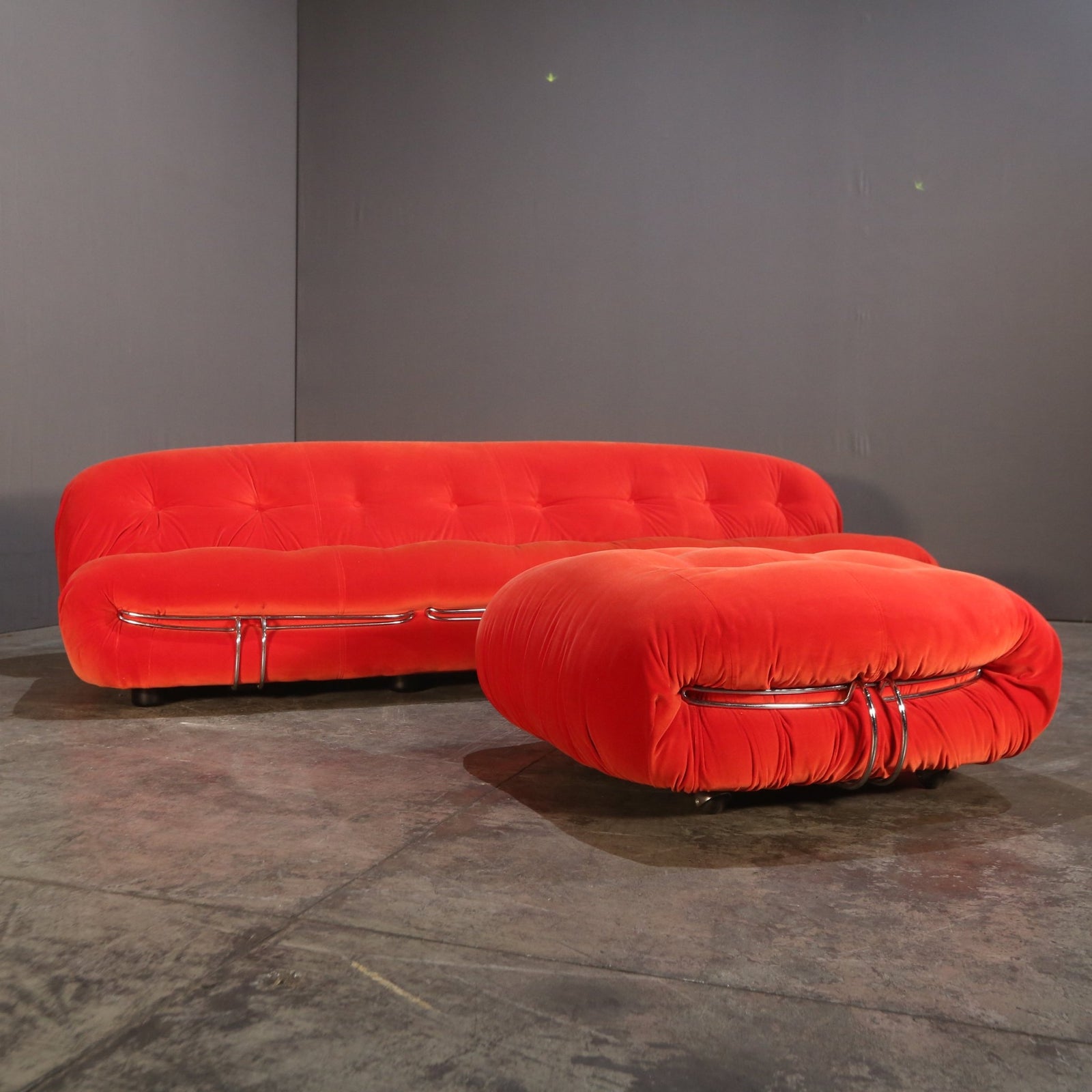 Cassina Soriana Three Seater Sofa and Ottoman by Afra & Tobia Scarpa @ REHAUS