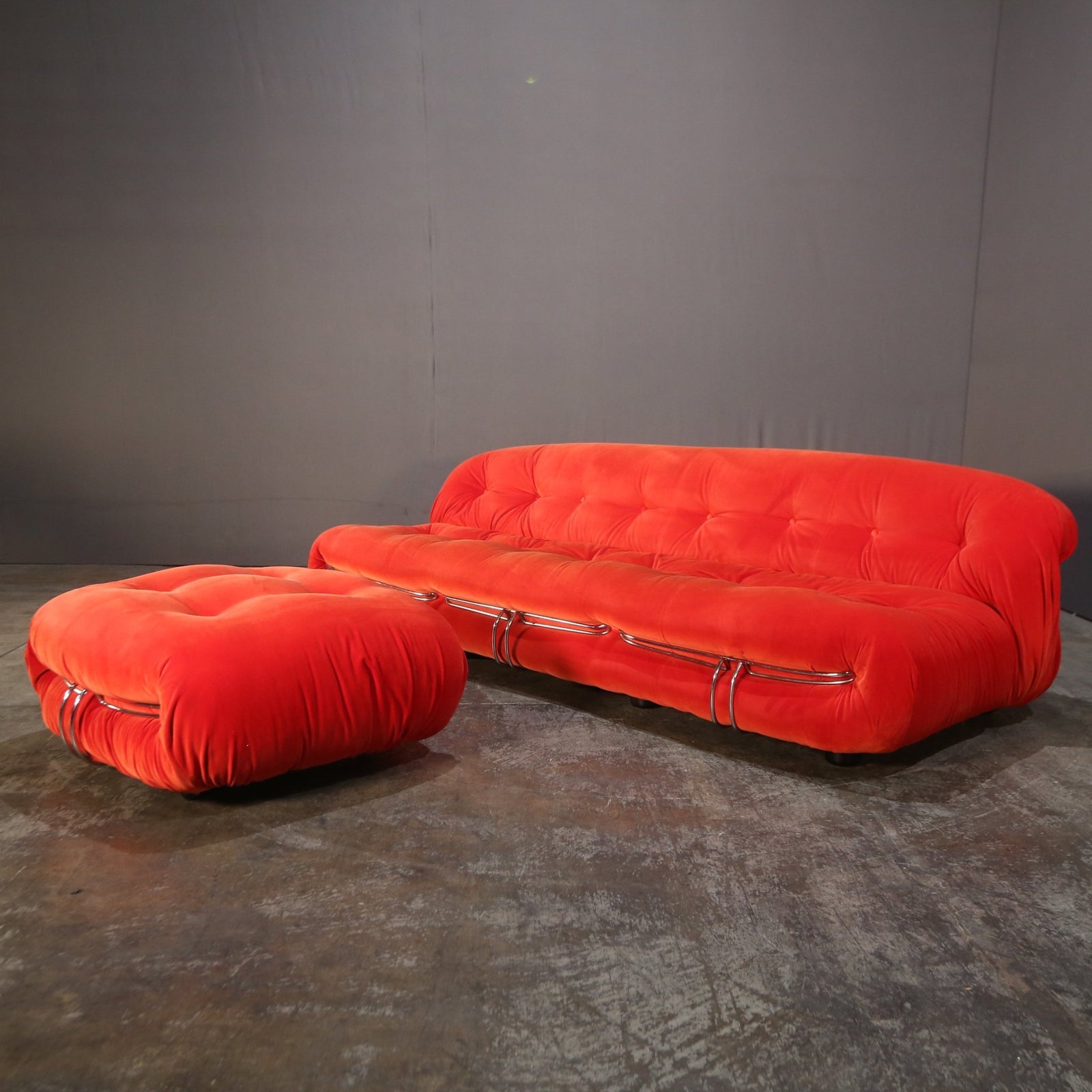 Cassina Soriana Three Seater Sofa and Ottoman by Afra & Tobia Scarpa @ REHAUS