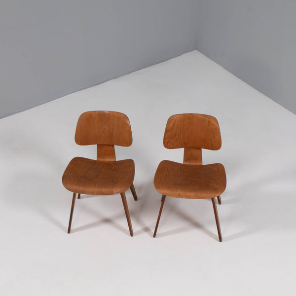 Charles & Ray Eames for Herman Miller DCW Dining Chairs, 1950s Set of 2 - REHAUS - Charles & Ray Eames