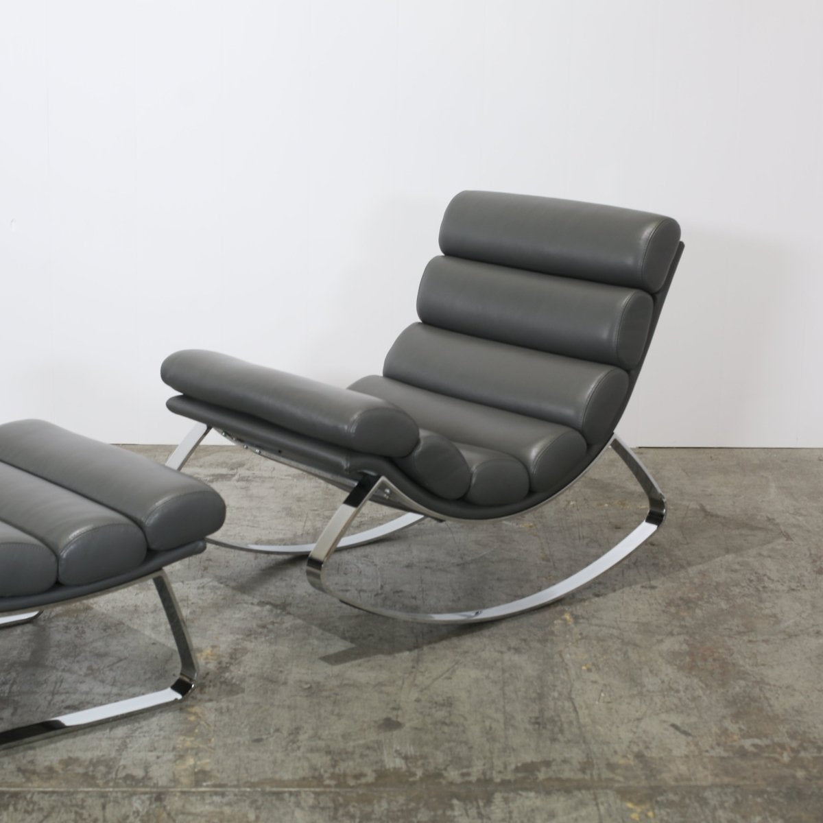 Cierre Monet Leather Rocking Chair & Footstool @ REHAUS