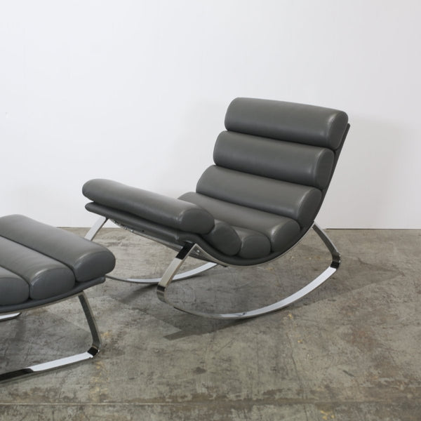 Cierre Monet Leather Rocking Chair & Footstool @ REHAUS