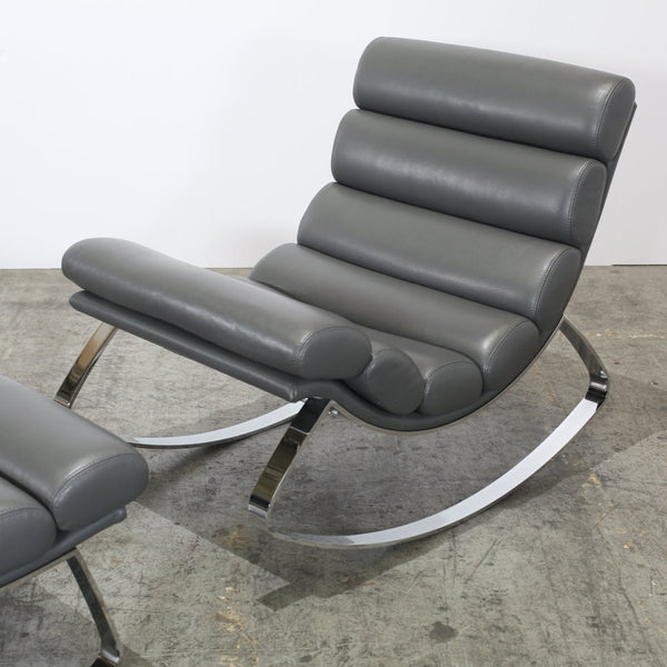 Cierre Monet Leather Rocking Chair & Footstool @ REHAUS