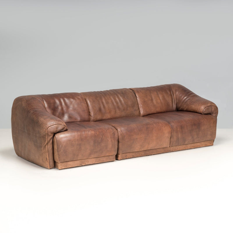 De Sede Brown Buffalo Leather Three Seater, 1970s - REHAUS - De Sede