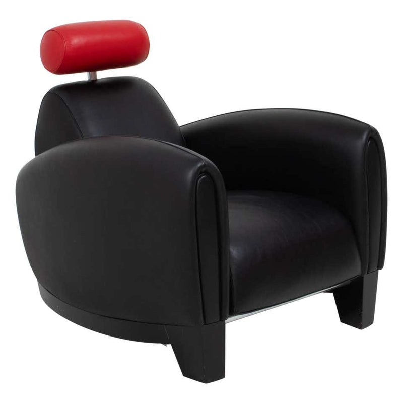 De Sede by Franz Romero DS - 57 Black and Red Leather Armchair - REHAUS - Franz Romero