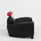 De Sede by Franz Romero DS - 57 Black and Red Leather Armchair - REHAUS - Franz Romero