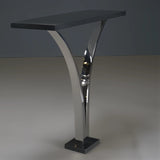 Decorus Viola Console Table in Polished Stainless Steel with Black Granite Top - REHAUS - Decorus