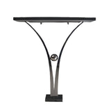 Decorus Viola Console Table in Polished Stainless Steel with Black Granite Top - REHAUS - Decorus