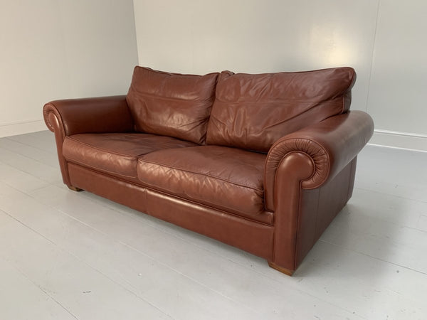 Duresta Garrick Sofa & 2 Armchair Suite - In Tan Brown Niven Leather @ REHAUS