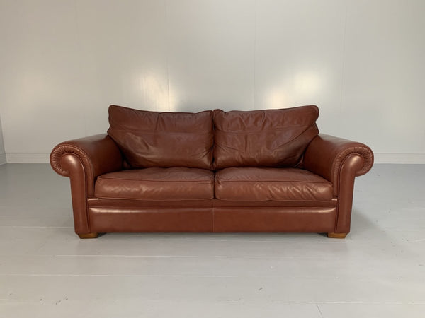 Duresta Garrick Sofa & 2 Armchair Suite - In Tan Brown Niven Leather @ REHAUS