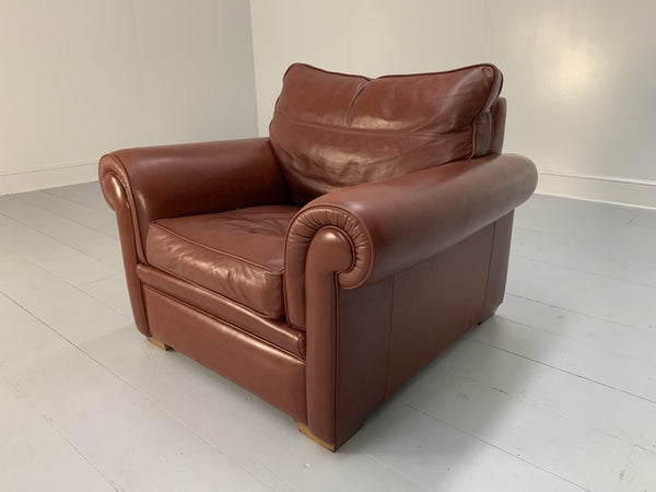 Duresta Garrick Sofa & 2 Armchair Suite - In Tan Brown Niven Leather @ REHAUS