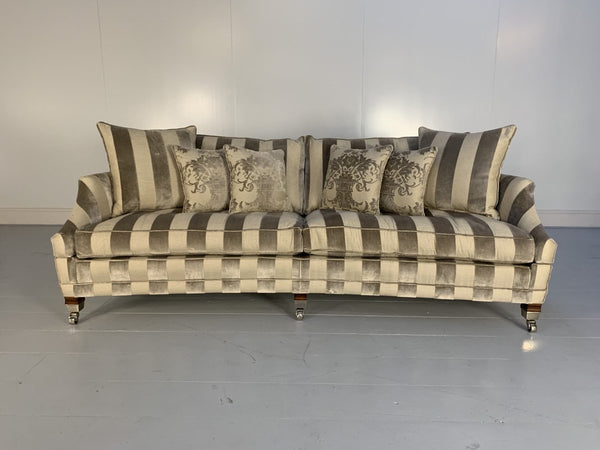 Duresta Hornblower Sofa & 2 Horatio Armchair Suite - In Silver Stripe Velvet @ REHAUS