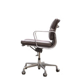 Eames EA 435 Soft Pad Black Leather Office Chair, Low Back by ICF - REHAUS - ICF