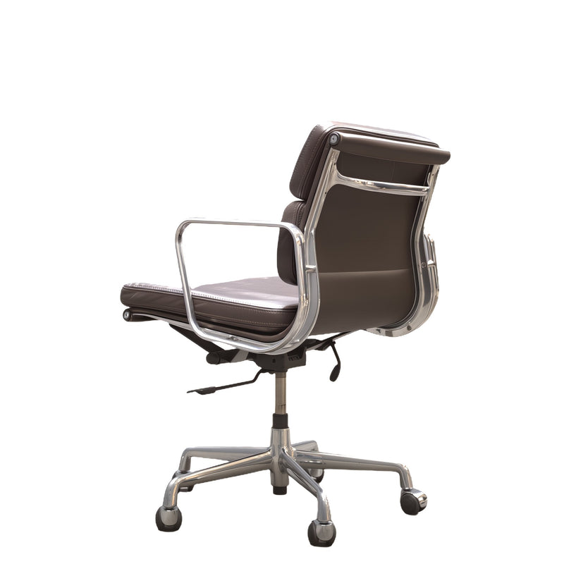 Eames EA 435 Soft Pad Black Leather Office Chair, Low Back by ICF - REHAUS - ICF